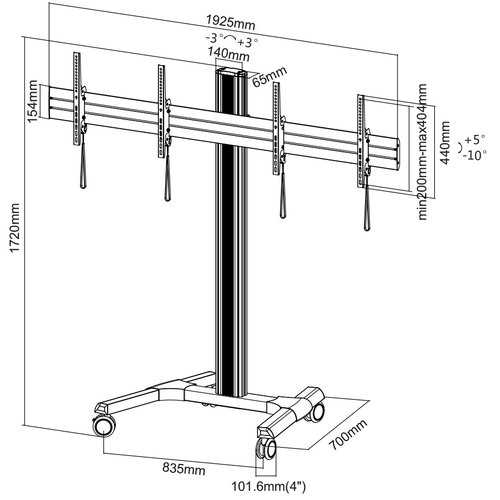 MyWall TV Standaard HP-DS - Dual Screen (40-55 inch)