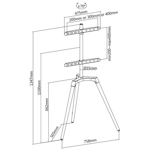 MyWall TV Standaard HT20 - Tripod, design TV stand (49 t/m 65 inch)