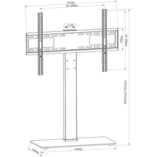 MyWall Draaibare TV Standaard HP 2-2 BR (32-65 inch)