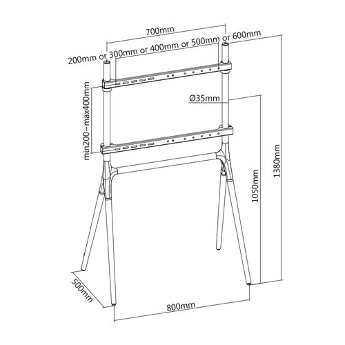 MyWall Studio Vloerstandaard HT 28 (49-70 inch)