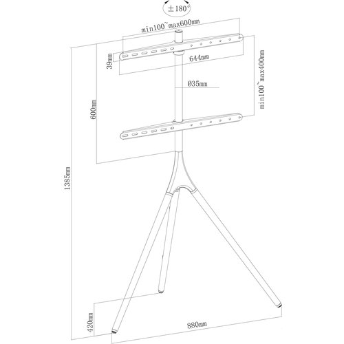 MyWall Tripod TV Standaard "Easel" Studio HT 22 L
