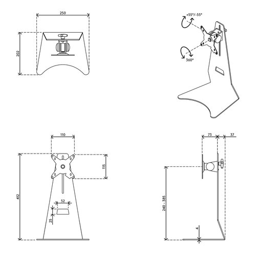Dataflex ViewMate Style Monitorstandaard 502 Dataflex ViewMate Style Monitorstandaard 502