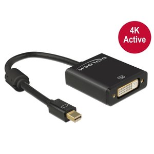 DeLock Actieve mini DisplayPort 1.2 male - DVI female adapter (4K)-Zwart