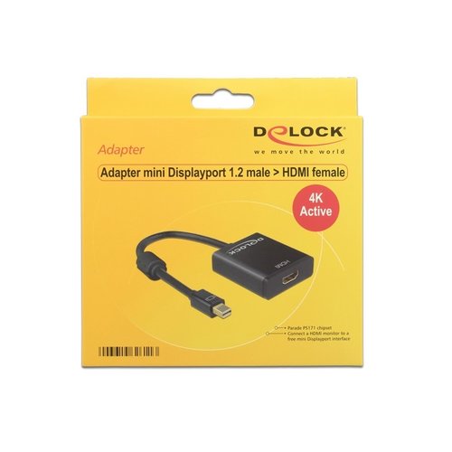 DeLock Actieve Mini DisplayPort 1.2 - HDMI adapterkabel-Zwart