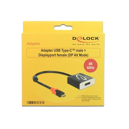 DeLock USB Type-C™ male - DisplayPort female adapter (4K 60 Hz)