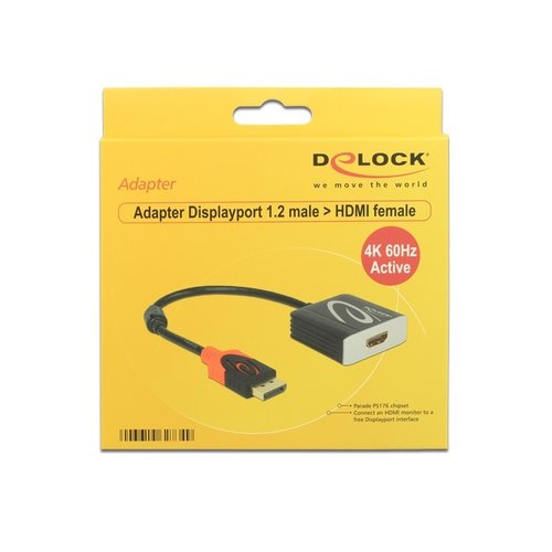 DeLock DisplayPort 1.2 naar HDMI female (4K, 60Hz)