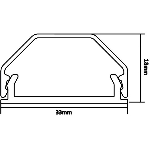 MyWall Aluminium kabelgoot zwart 33mm-0.75 meter