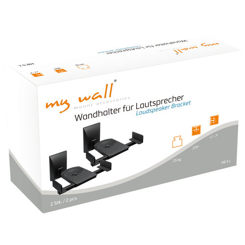 MyWall Speaker wandbeugel draaibaar HB5 (Set van 2) - Zwart