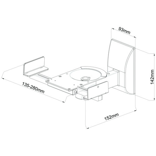 MyWall Speaker wandbeugel draaibaar HB5 (Set van 2) - Zwart