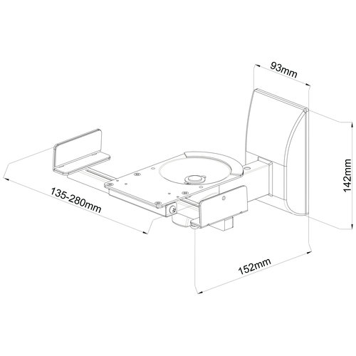 MyWall Speaker wandbeugel draaibaar HB5 Wit