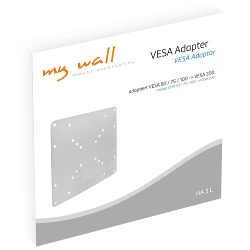 MyWall VESA 50/75/100 naar VESA 100x200, 200x100, 200x200 mm adapter zwart