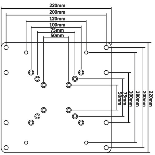 MyWall VESA Adapter - van VESA 50 naar max. VESA 200