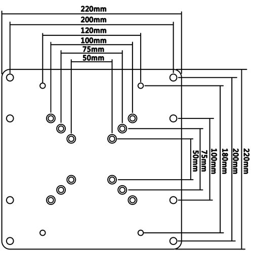 MyWall VESA Adapter - van VESA 50 naar max. VESA 200 adapter zilvergrijs