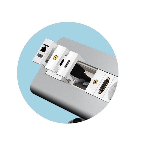 Kindermann Kindermann CablePort desk² - 4 Voudig - 2x Stroom - 2x Leeg-Grijs Kindermann Kindermann CablePort desk² - 4 Voudig - 2x Stroom - 2x Leeg-Grijs