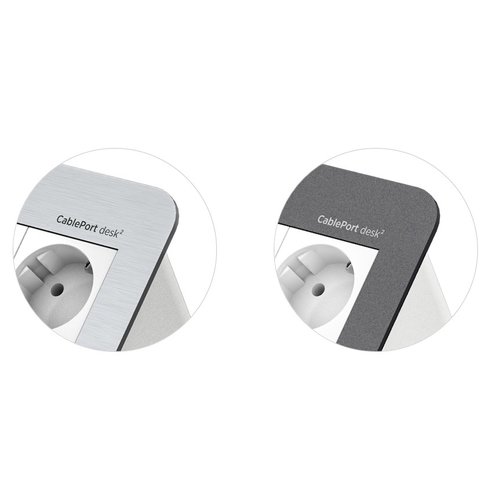 Kindermann Kindermann CablePort desk² - 6 Voudig - 2x Stroom - 4x Leeg-Grijs Kindermann Kindermann CablePort desk² - 6 Voudig - 2x Stroom - 4x Leeg-Grijs