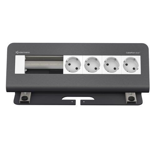 Kindermann Kindermann CablePort desk² - 6 Voudig - 4x Stroom - 2x Leeg-Grijs Kindermann Kindermann CablePort desk² - 6 Voudig - 4x Stroom - 2x Leeg-Grijs