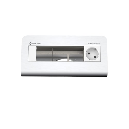 Kindermann CablePort desk² 80 - 1x Stroom, 3x Leeg - Brushed