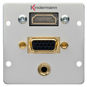 Kindermann Kindermann HDMI, VGA en 3.5mm audio kabel + plug module-54 x 54 mm