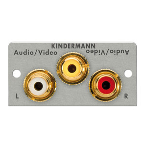 Kindermann Kindermann - Composiet video + audio (3 RCA) kabel+plug module-50 x 50 mm