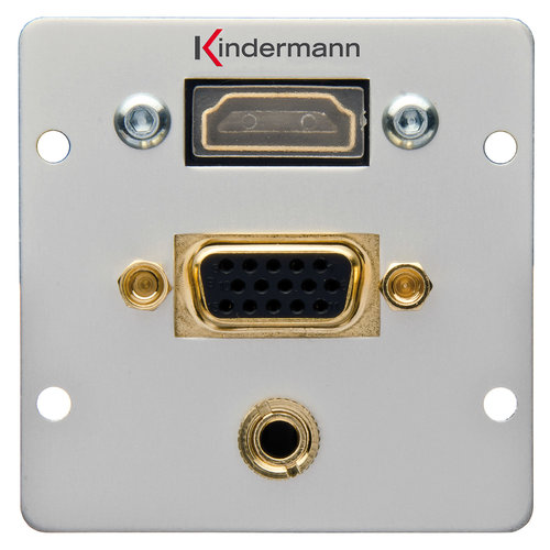 Kindermann Kindermann HDMI, VGA en 3.5mm audio kabel + plug module-50 x 50 mm