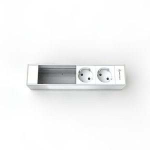 Kindermann Modulehouder - 2x 220 Volt, 2x leeg (4 halfsize modules)