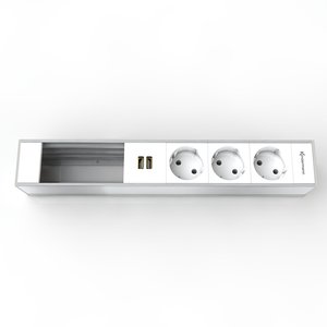 Kindermann Modulehouder - 3x 220V, USB loader en 2x leeg