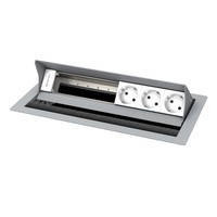 3x Stroom, 3x leeg  - Grijs (RAL9006)