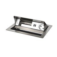 1x Stroom, USB lader, 2x leeg - RVS