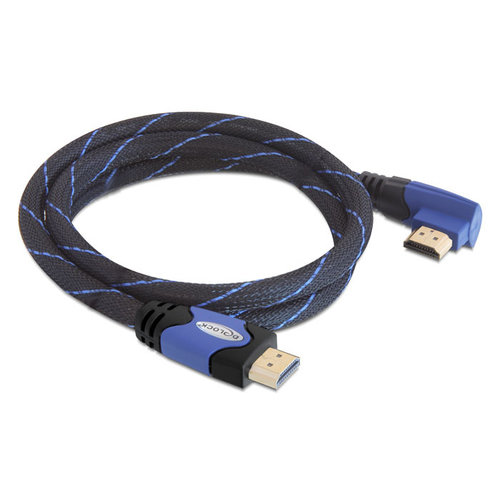 DeLock HDMI kabel met haakse aansluiting (4K @ 30 Hz) -2.0 meter (links)