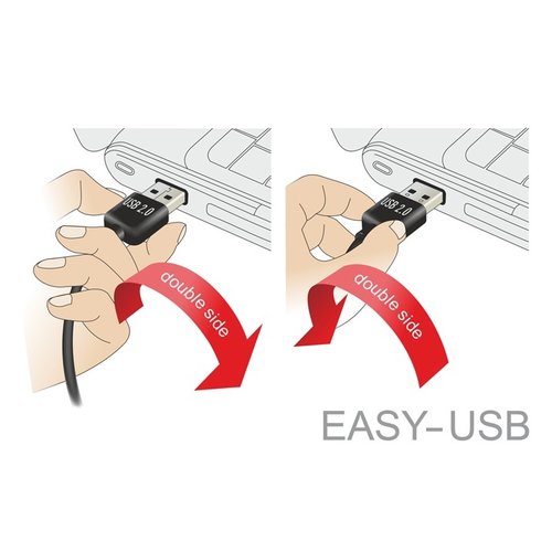 DeLock Easy USB A male - Mini USB B5 male kabel - 1.0 meter