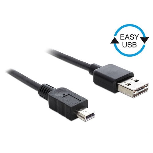 DeLock Easy USB A male - Mini USB B5 male kabel - 3.0 meter