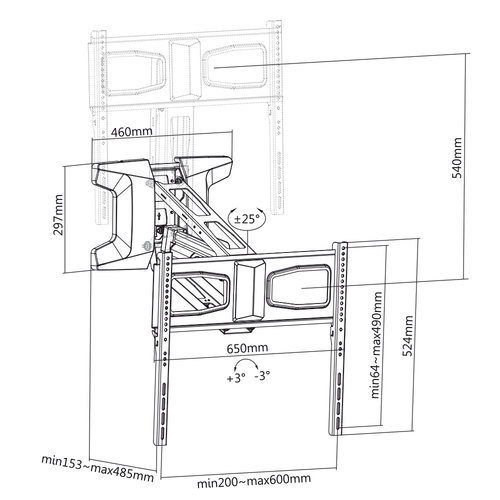 MyWall Elektrische TV Beugel HP 60 "Pull Down"