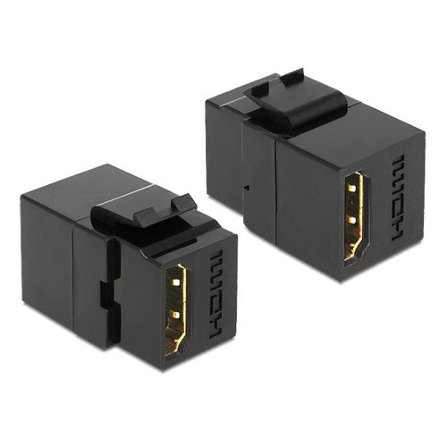 DeLock Keystone module HDMI - HDMI A female - HDMI A female-Zwart