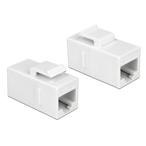 DeLock KeyStone Module Cat 6 UTP - RJ45 female - RJ45 female-Wit