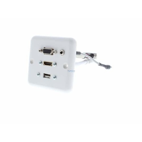 KEM Wand aansluitpaneel 09 - VGA, 3.5mm Audio USB A en HDMI