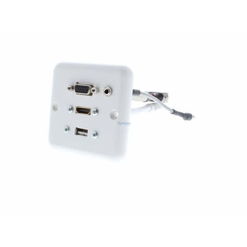 KEM KEM Wand aansluitpaneel 09 - VGA, 3.5mm Audio USB A en HDMI