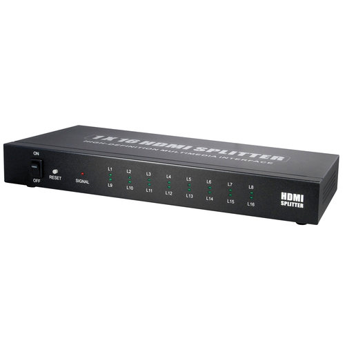 Maxtrack 16 poorts HDMI splitter (Full HD en 3D)