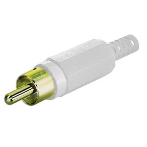 KEM RCA male soldeer connector - Wit