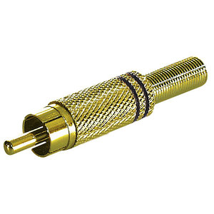 KEM RCA male connector - Gold plated - zwarte ring