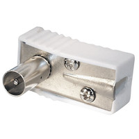 Coax male schroef connector met witte kap
