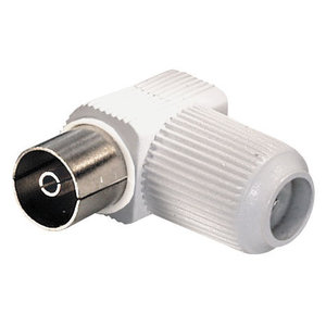 KEM Coax female schroef connector Haaks