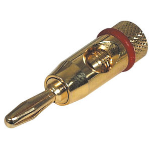 KEM Banana plug verguld-Rood