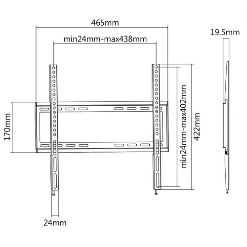 Braca Platte tv muurbeugel (32 - 55 inch)