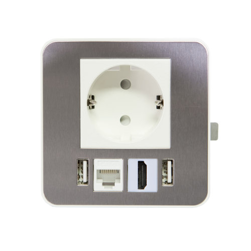 Digitel Source 80 Wit zonder Cover - 1x 220V, USB oplader (2x),  2 x leeg (zelf toe te voegen)