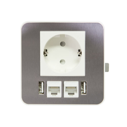 Digitel Source 80 Wit zonder Cover - 1x 220V, USB oplader (2x),  2 x leeg (zelf toe te voegen)