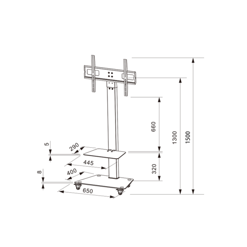 DQ Wall Support TV Standaard Adrian Black