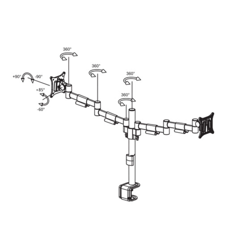 Multibrackets Monitorarm VESA Deskmount Officeline Dual Black