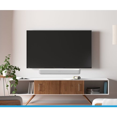 Cavus WMF003+CMSARCW Platte TV muurbeugel met Sonos ARC muurbeugel wit