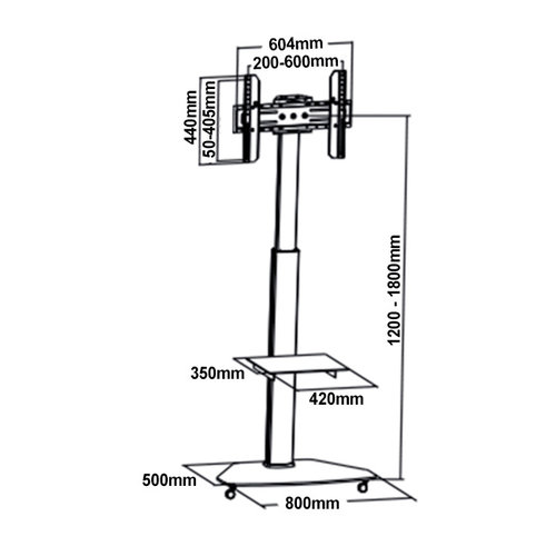 MyWall TV Standaard HP 1 DL (37-70, max 40 kg, tot 180cm hoog)