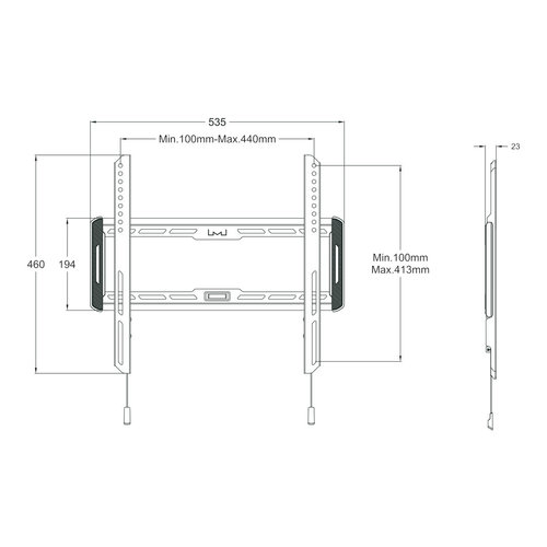 Multibrackets M Universal Wallmount Fixed Medium Black